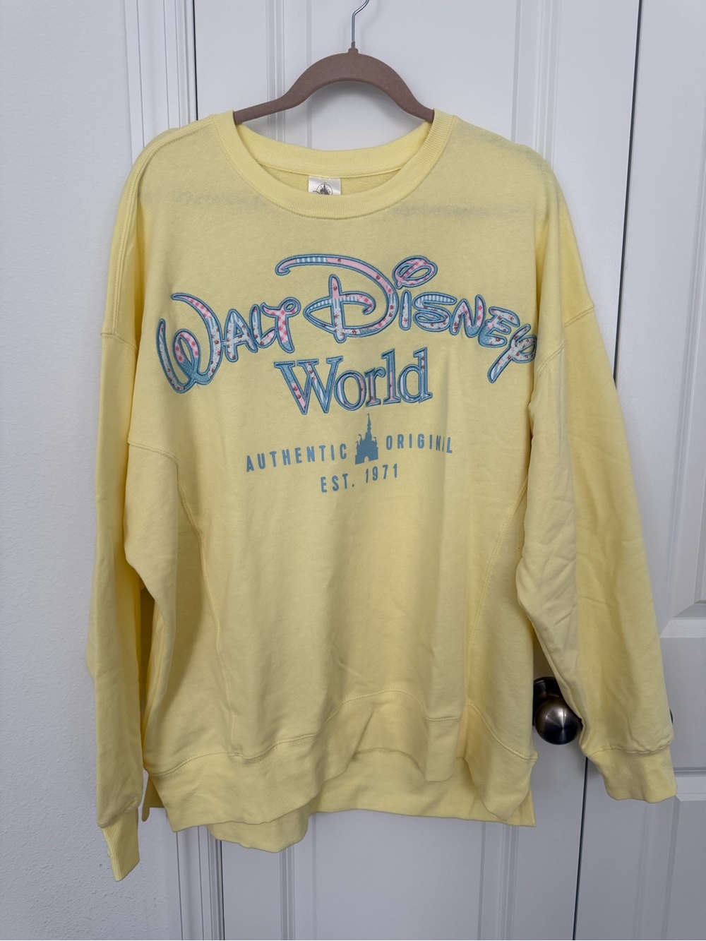 Disney Yellow Walt Disney World Pullover Crewneck